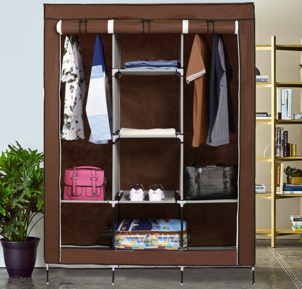 Fancy & Portable Foldable Closet Wardrobe Storage Organizer With Shelves Foe Multi Purpose