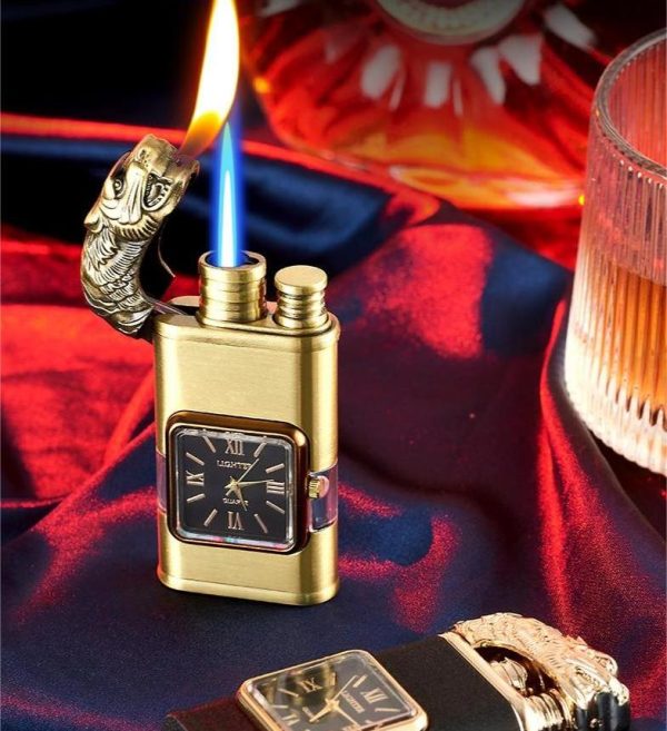 Refillable Dragon Design Fancy Watch Lighter