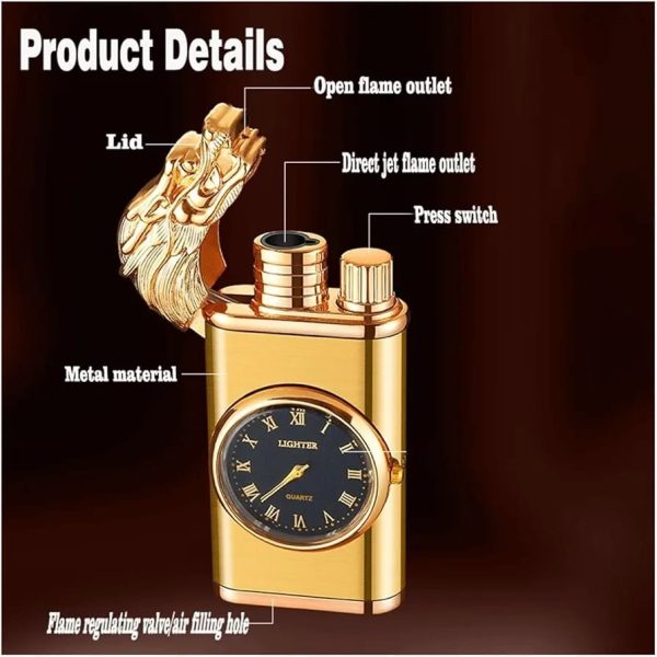 Refillable Dragon Design Fancy Watch Lighter