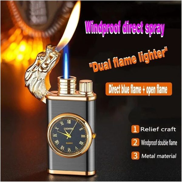 Refillable Dragon Design Fancy Watch Lighter